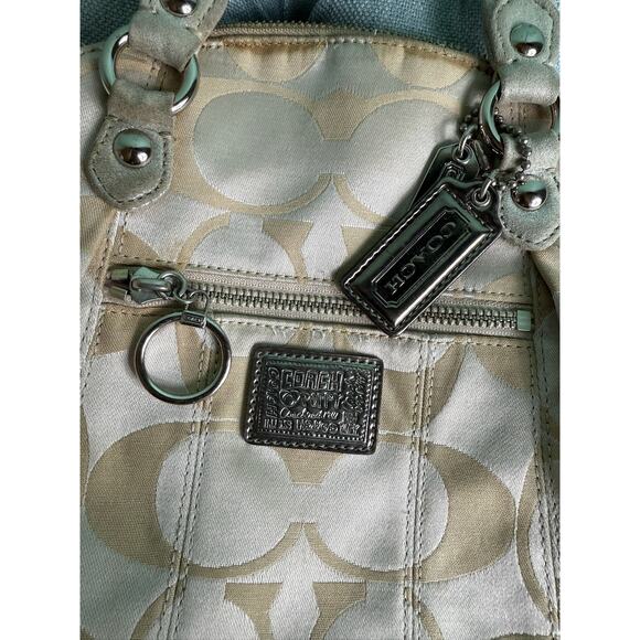 COACH Poppy Signature Sateen Dome Shape* 2011* Metallic Gold - Picture 2 of 16